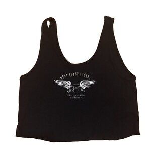 Garage Black Crop Top with White Graphic